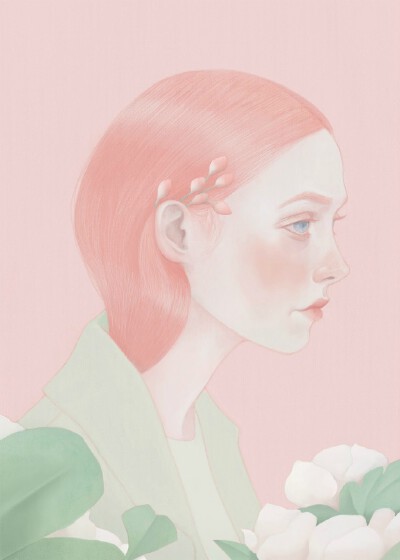 女孩与花 [ 台湾插画师 HSIAO-RON CHENG 郑晓嵘 ]