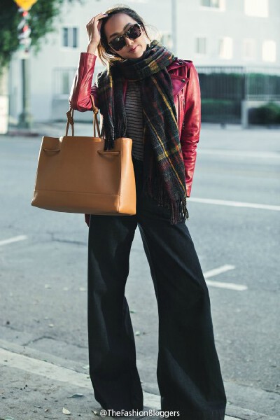 #thefashionbloggers# ▲1/ Turtle Neck: Aritzia, Trousers: Drifter, Scarf: Topshop, Shoes: Miu Miu 2/ Leather Jacket: Belfast, Top: Madewell, Scarf: Topshop, Jeans: J Brand, Bag: Von Holzhausen