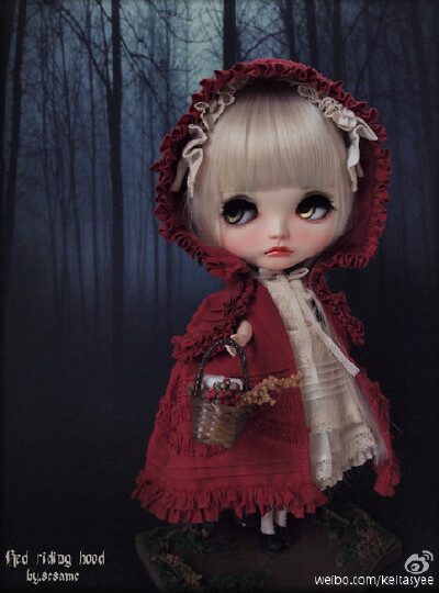 *** ☆ カスタムブライス 'Red riding hood ' ☆「By.Sesame」：グリム童話の物語「赤ずきん」をテーマに制作しました。おばあさんお手製のビロードで仕立てられた赤ずんを羽織った、可愛くて、頭の良い女の子です【…