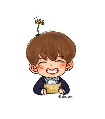 #金泰亨# 【Fanart】逛韩网看到的一博主画的亨亨敲可爱啊ㅠㅠ【cr:yks303】