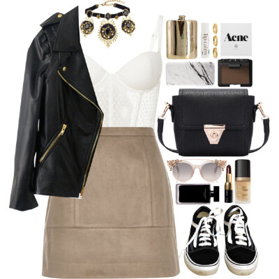 A fashion look from July 2016 featuring biker jacket, River Island and vans sneakers. Browse and shop related looks.