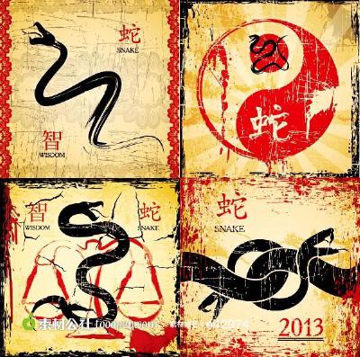 古风蛇年矢量素材