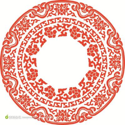 传统圆形花纹矢量图