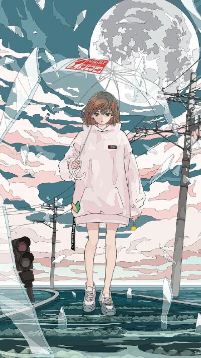 日本插画师fluffy2038的手绘日常插画，超现实主义的幻想世界。