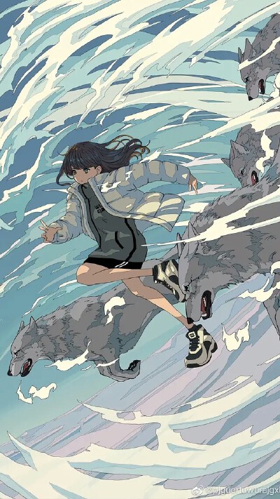 日本插画师fluffy2038的手绘日常插画，超现实主义的幻想世界。