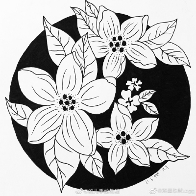 线描花