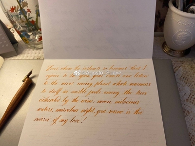Roundhand copperplate 花体英文书法练习（曲拾日自写。要脸勿搬。）