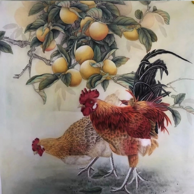 工笔鸡