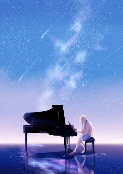 少女 蓝色系 插画 画师 Lluluchwan 作品