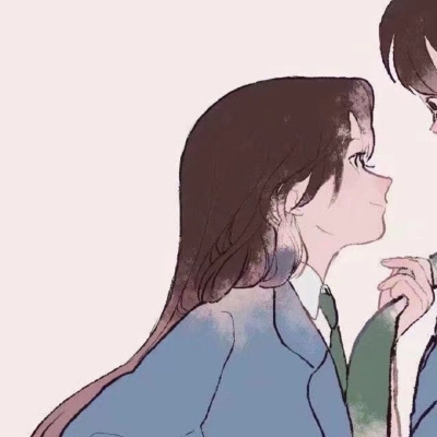 卡通动漫手绘亲昵情侣头像