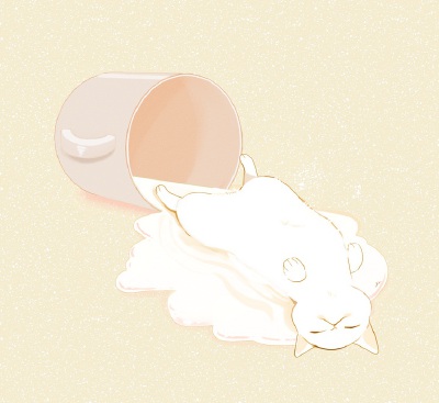 猫与美食 插画 By_チャイ（日本）