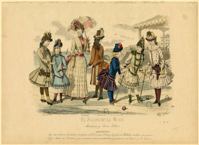 1820-1890年代的夏季，优雅女士去海边游玩时会这样穿 ​​​