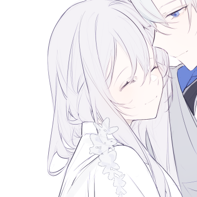 动漫情侣头像◇虎斑自截 图片来源：pixiv