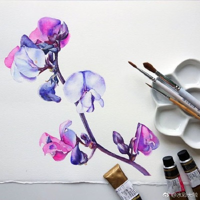 ins:wellenebel水彩作品，干净漂亮～ ​​​​