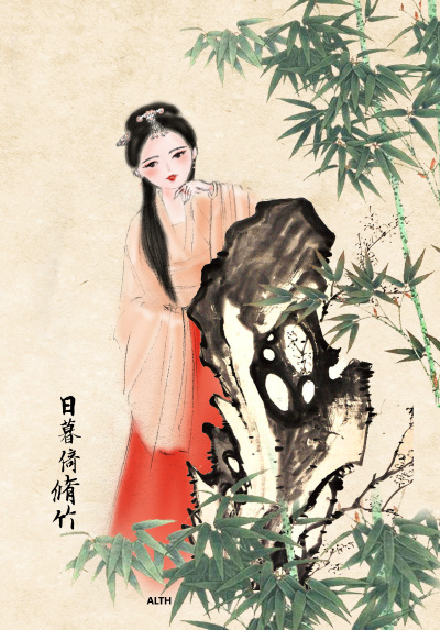 【古风插画】#汉服# 作者：哲哲alth 图源 zcool 