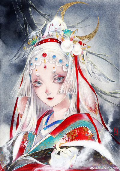 【水彩古风美人】作者：大花huamama