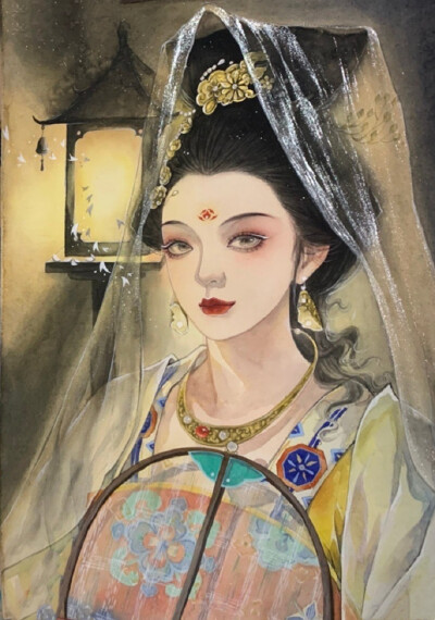 【水彩古风美人】作者：大花huamama