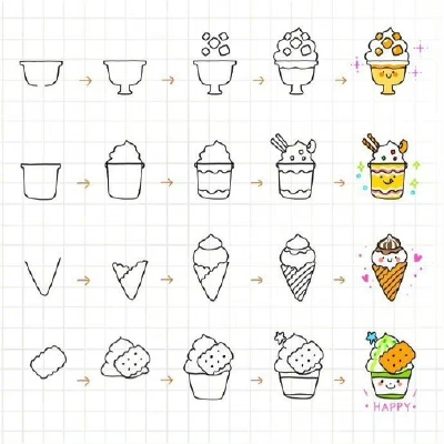 手账素材/简笔画简单图案教程