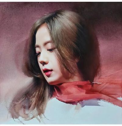 水彩是来自韩国的misulbu的作品在他的画里都满含情绪充满张力，misulbu很喜欢将人物置身于大面积的花朵背景下笔触轻松生动，既有狂野的勾勒又有细腻的刻画，相得益彰