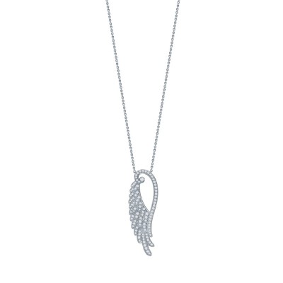  Garrard 杰拉德「Wings Embrace」以天使的翅膀为灵感 白金挂坠项链 镶嵌圆形明亮式切割钻石 