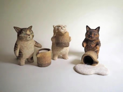 艺术家 shiro_mofusan 木雕作品