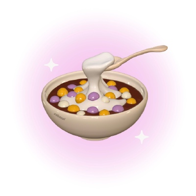 红糖芋圆奶麻薯～ ​​​