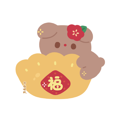 小兔玫玫和蓝眼睛小黑狗春节头像。授权：{微博@夜谜飒} 兔子/Q版/图案/插画/手帐胶带/简笔画/家纺/服装/印花/卡通/吉祥物/素材/新年/国风