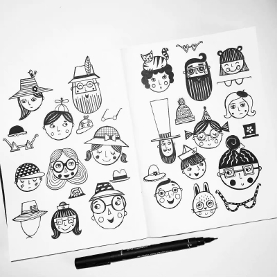  密集小素材，ins：katyhalfordillustration