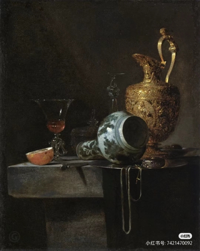 威廉·卡尔夫Willem·Kalf（1619—1693），荷兰静物画家。17世纪50至60年代，荷兰的黄金时代迎来顶峰，卡尔夫、亚伯拉罕·凡·贝叶林等画家创作了被称为“炫耀画”的静物画，这类画作少了一份说教意味，多了一份对美感和…