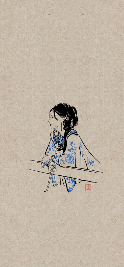 青花系列和梨园系列人物白描
閒人画 ​​​