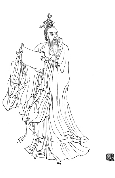 神仙白描