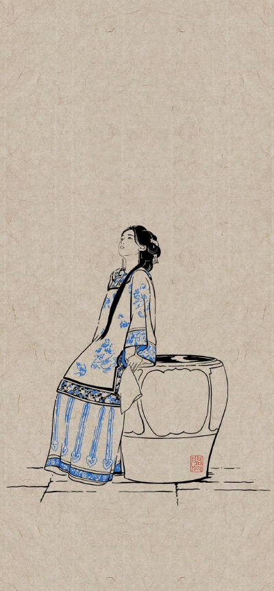 青花系列和梨园系列人物白描
閒人画 ​​​