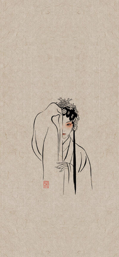 青花系列和梨园系列人物白描
閒人画 ​​​