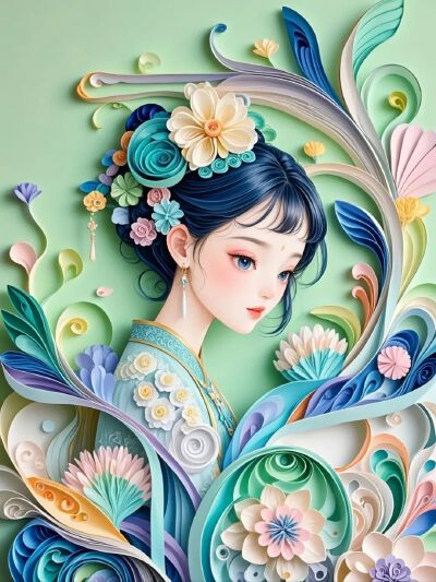 少女像 ～ 衍纸设计 纸艺欣赏