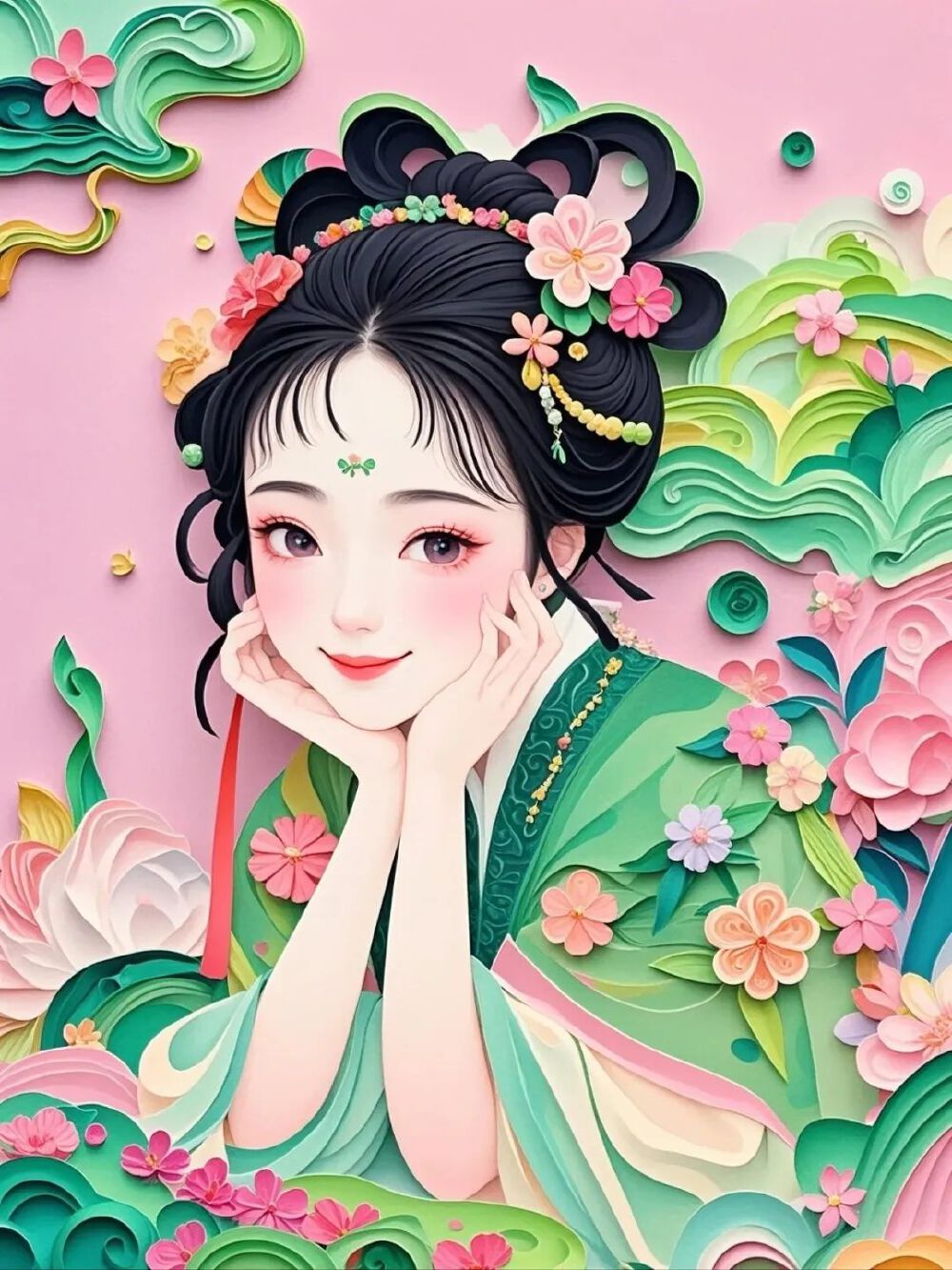 少女像 ～ 衍纸设计 纸艺欣赏