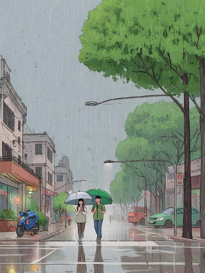 雨天的街角