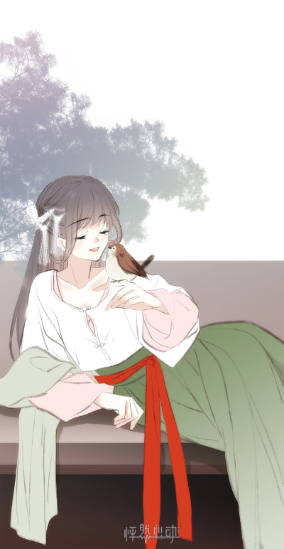 年少总是多情诗：杏花微雨醉，花朝故人归。