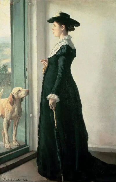《我妻子的肖像》Portrait of my wife
麦克·彼得·安彻 Michael Peter Ancher 
1884年；尺寸未知；画布油画