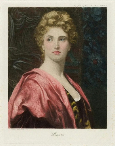 Frank Bernard Dicksee：士比亚作品中的女主人公贝阿特丽斯的画像，1896年 ​​​