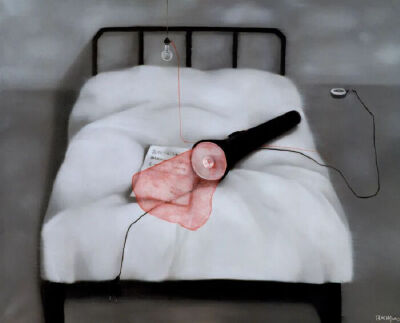 张晓刚《失忆与记忆：床》
2003年，布面油画
