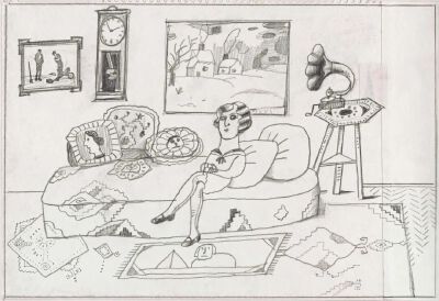 Untitled, 1979. Original drawing for the portfolio “Cousins”