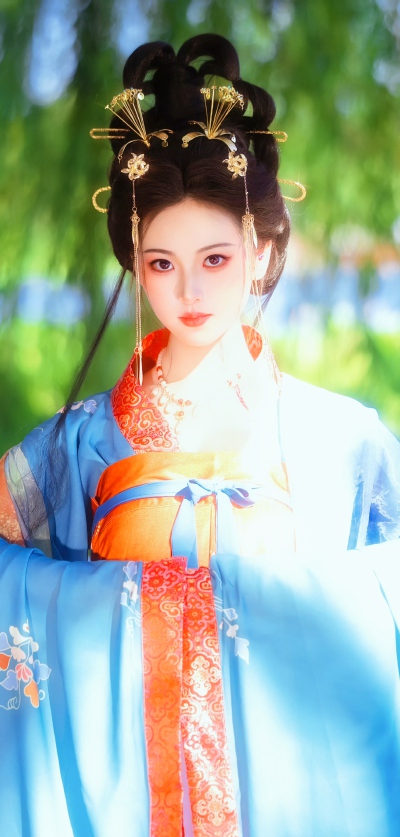 微幽兰之芳蔼兮，步踟蹰于山隅。于是忽焉纵体，以遨以嬉。左倚采旄，右荫桂旗。攘皓腕于神浒兮，采湍濑之。