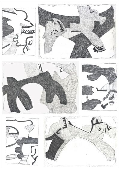 手稿－过程中的画幅对比稿