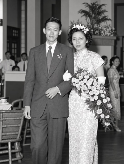 李光耀和柯玉芝结婚照