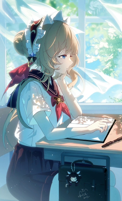 邻桌 哥伦比娅 桑多涅
画师 米：喵咕君 来源@原神梗图大赏