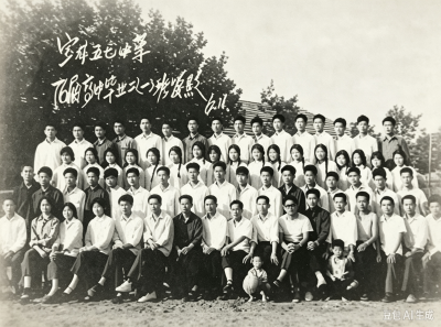宝龙五七中学
1976届高中二（1）班毕业留影 6.11