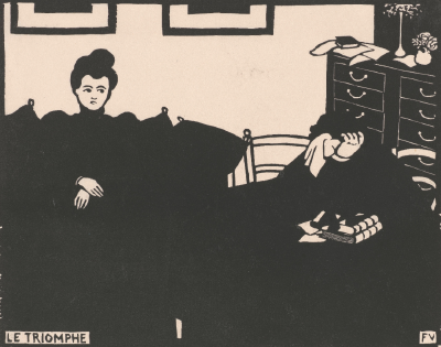 The Triumph (Le triomphe) from the series Intimités,1897-1898,Woodcut in black on wove paper,25x32.5cm