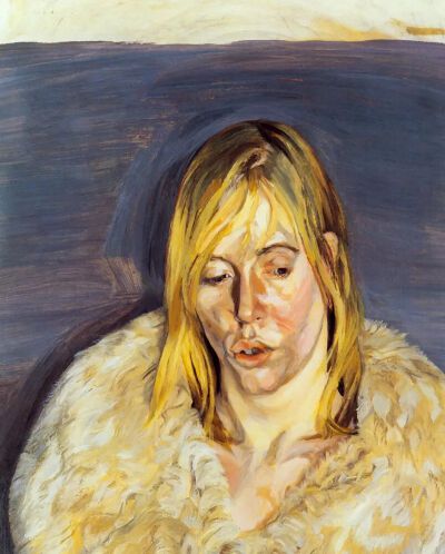 《Girl in a Fur Coat》卢西安·弗洛伊德
1967年 | 布面油画 | 56 x 61 cm
