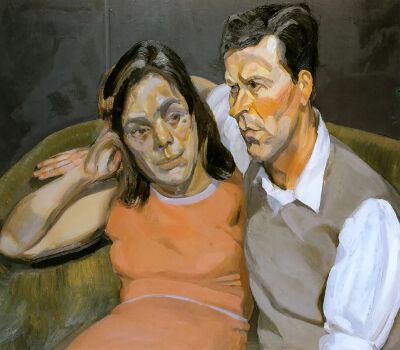 《迈克尔·安德鲁斯和琼》卢西安·弗洛伊德，1965-1966年 | 布面油画 | 70 x 60 cm | 私人收藏
