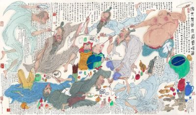 黄永玉《宋元君将画图》143.5×243.5cm 纸本设色 2020年